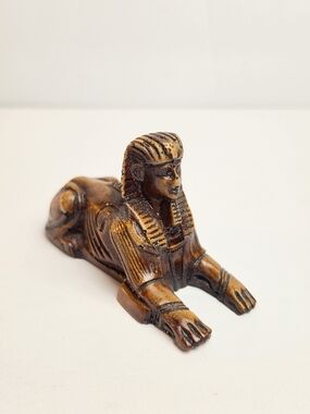 Bronze-Tone Egyptian Sphinx Figurine Home Art Décor